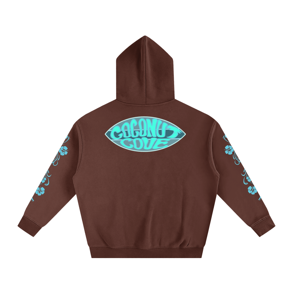 Blue Hibiscus Y2K Surfer Oversized Hoodie