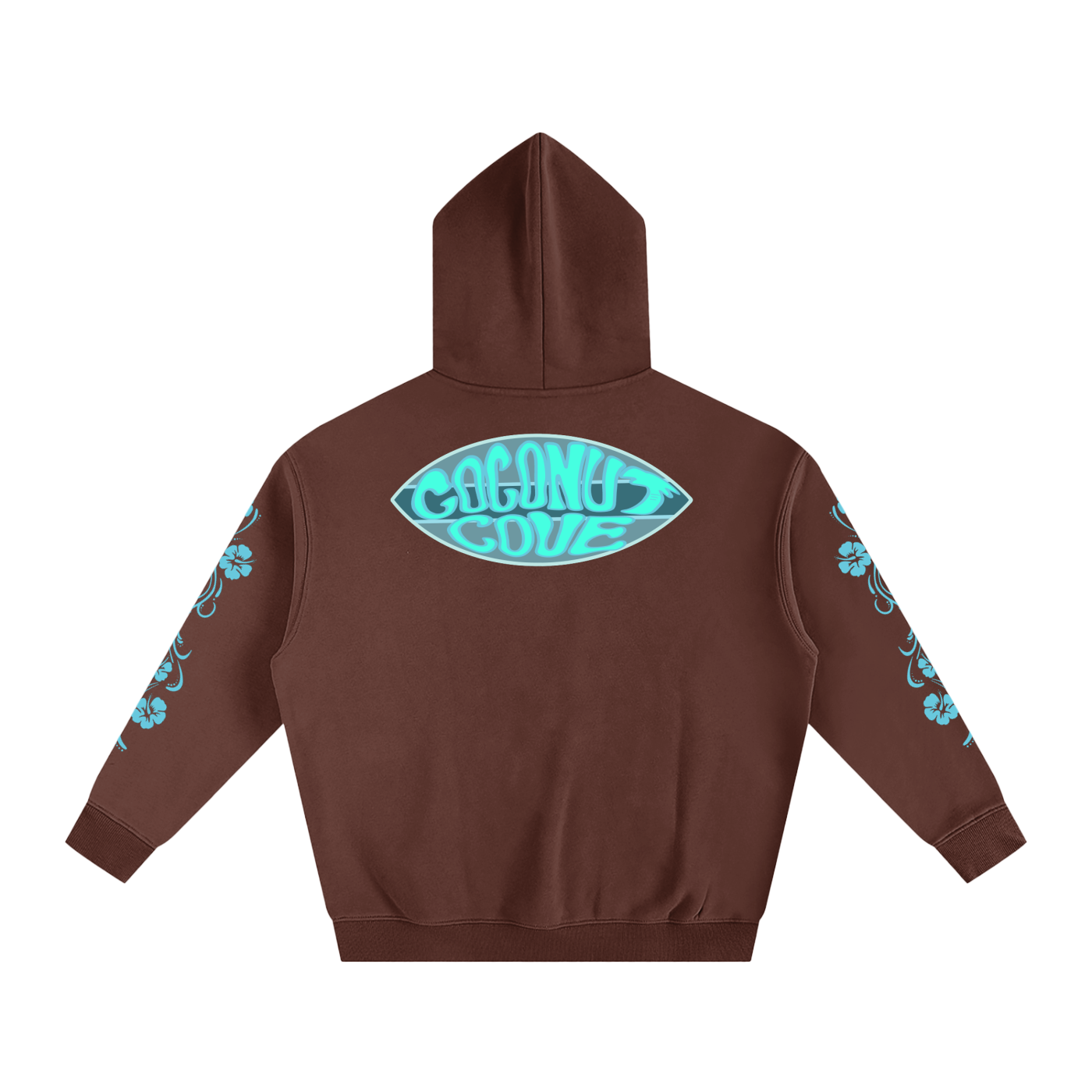 Blue Hibiscus Y2K Surfer Oversized Hoodie