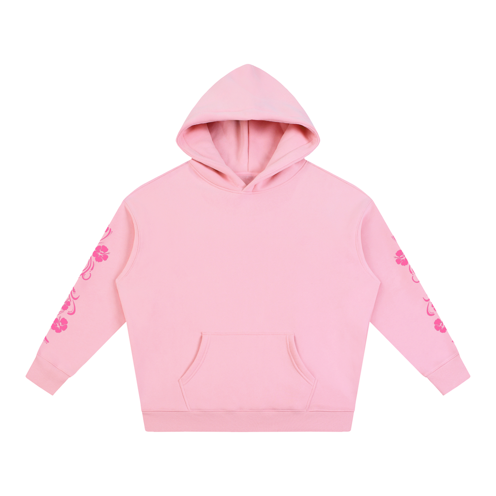 Pink Hibiscus Surfer Oversized Hoodie
