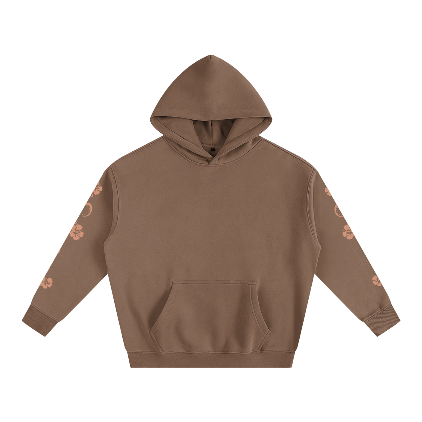 Beige Hibiscus Y2K Surfer Oversized Hoodie