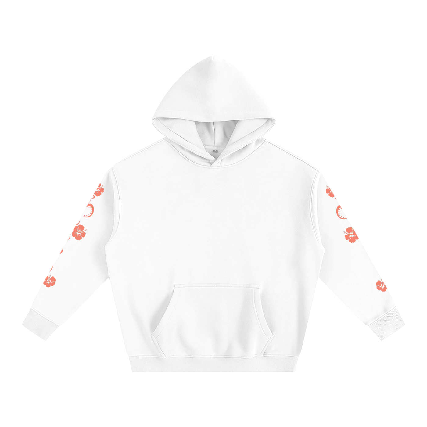 Coral Hibiscus Y2K Surfer Oversized Hoodie