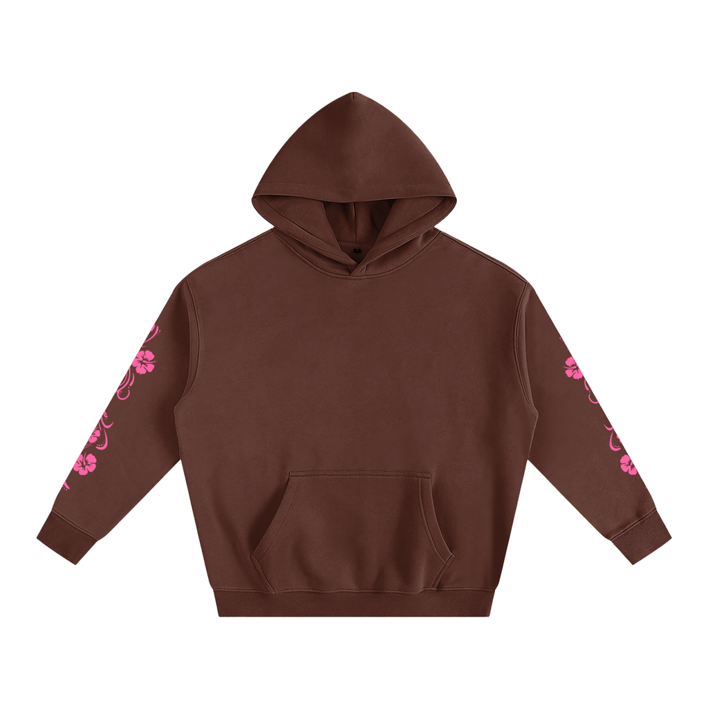 Pink Hibiscus Y2K Surfer Oversized Hoodie