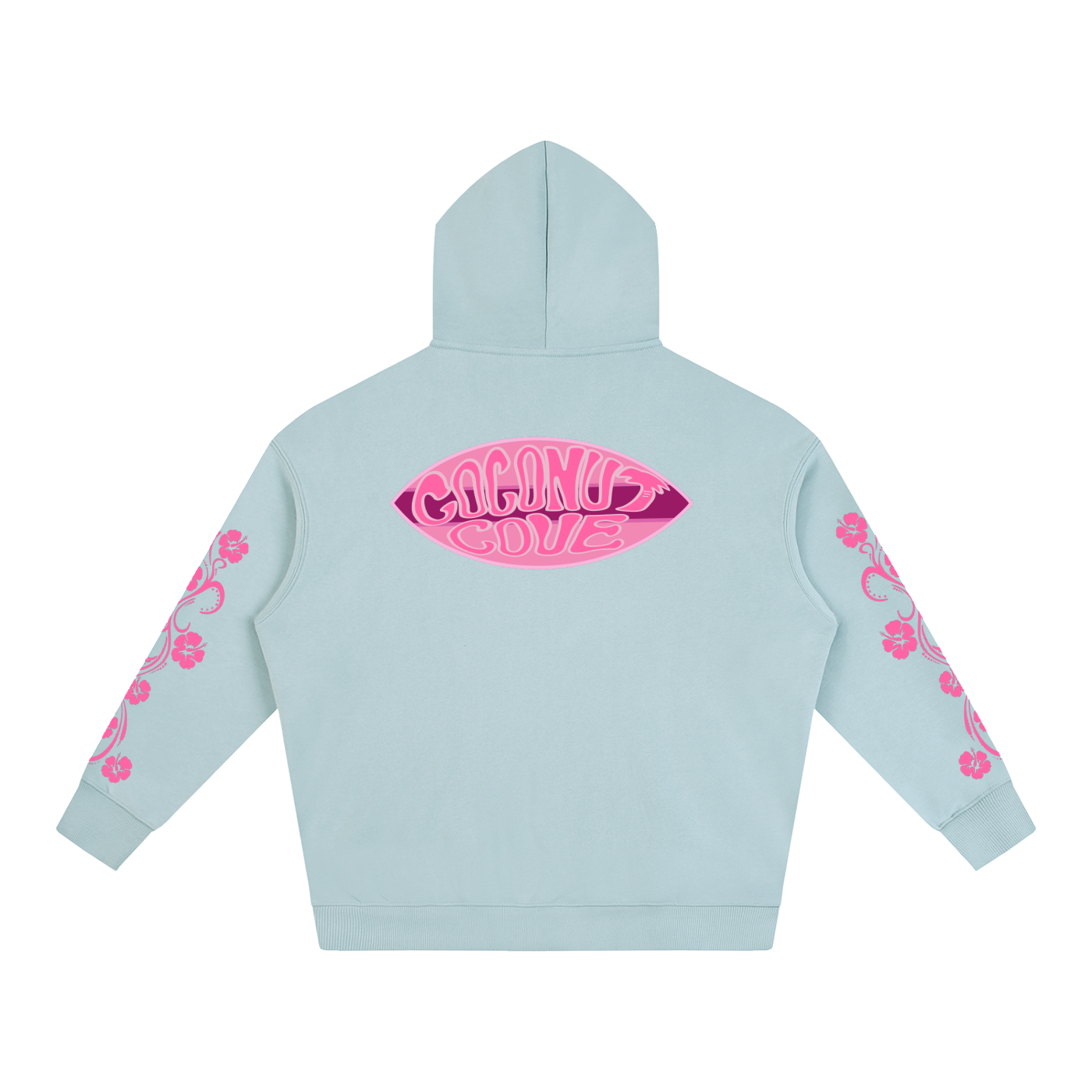 Pink Hibiscus Surfer Oversized Hoodie
