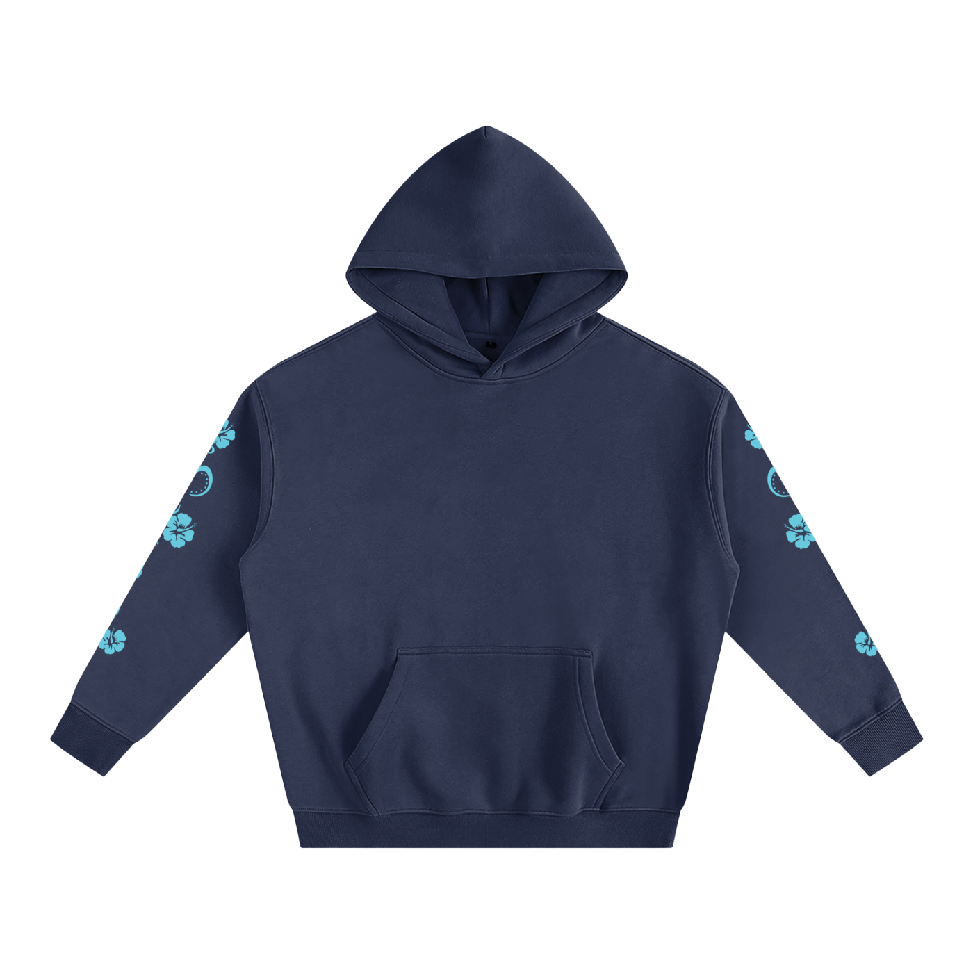 Blue Hibiscus Y2K Surfer Oversized Hoodie