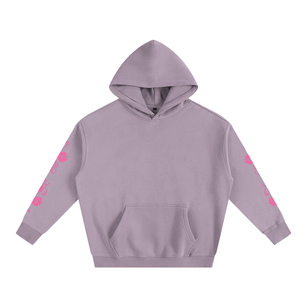 Pink Hibiscus Y2K Surfer Oversized Hoodie