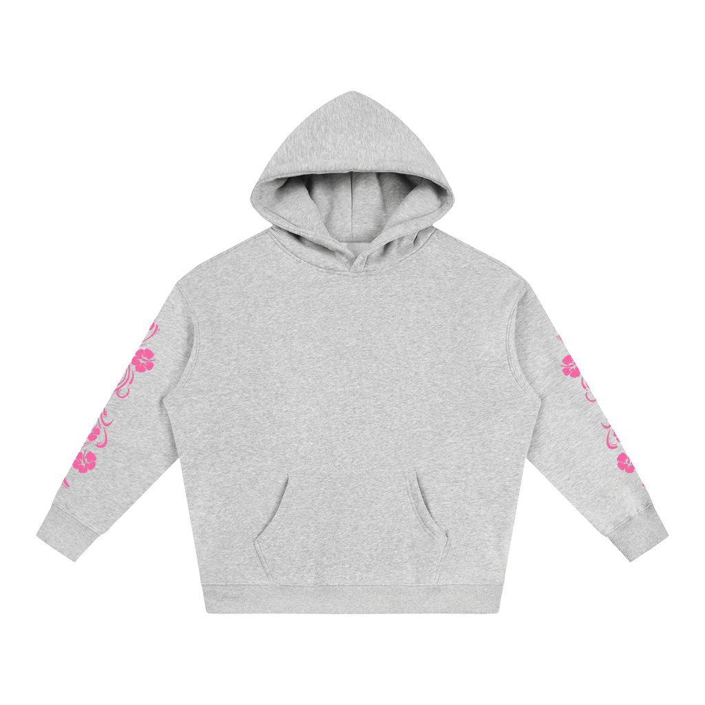 Pink Hibiscus Surfer Oversized Hoodie