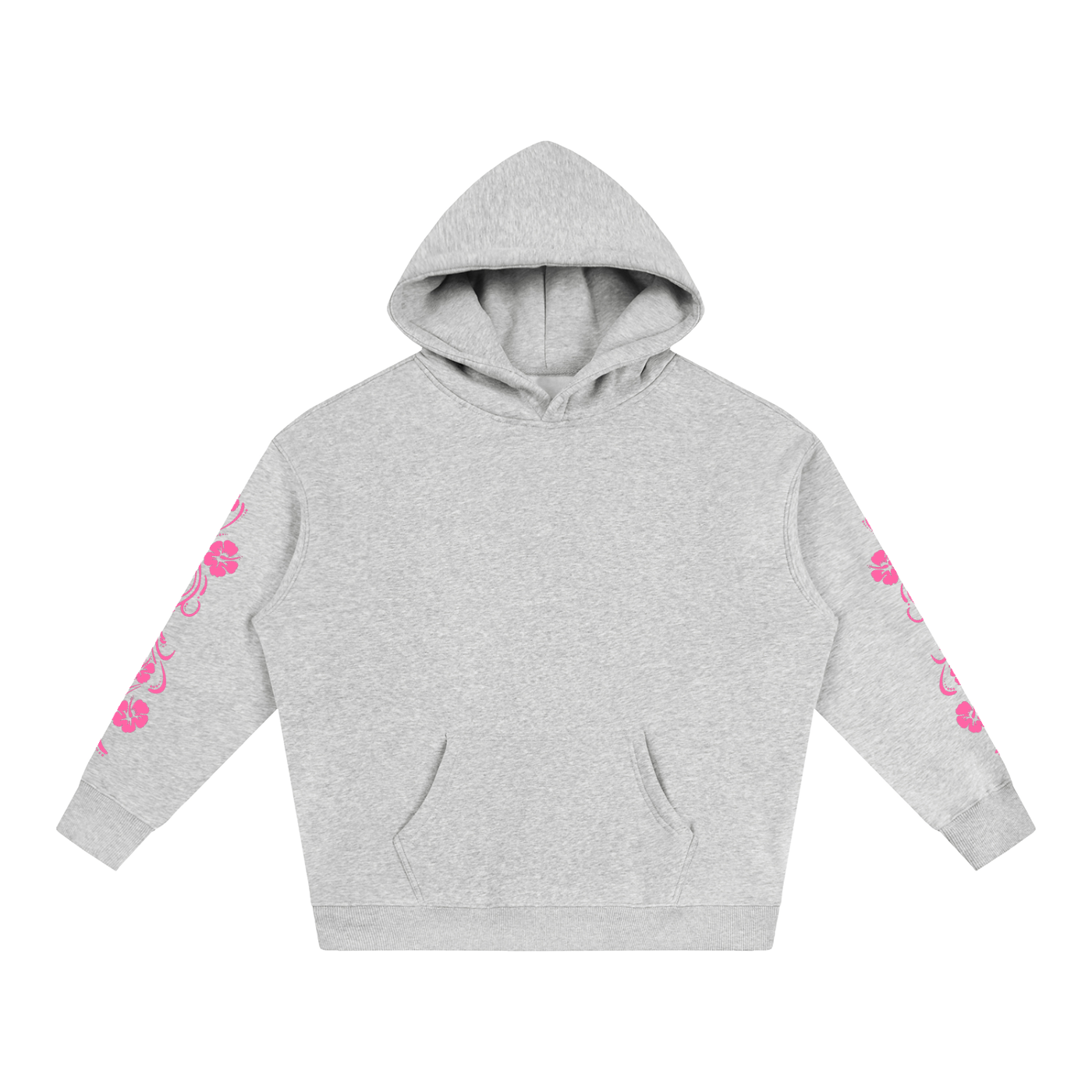 Pink Hibiscus Surfer Oversized Hoodie