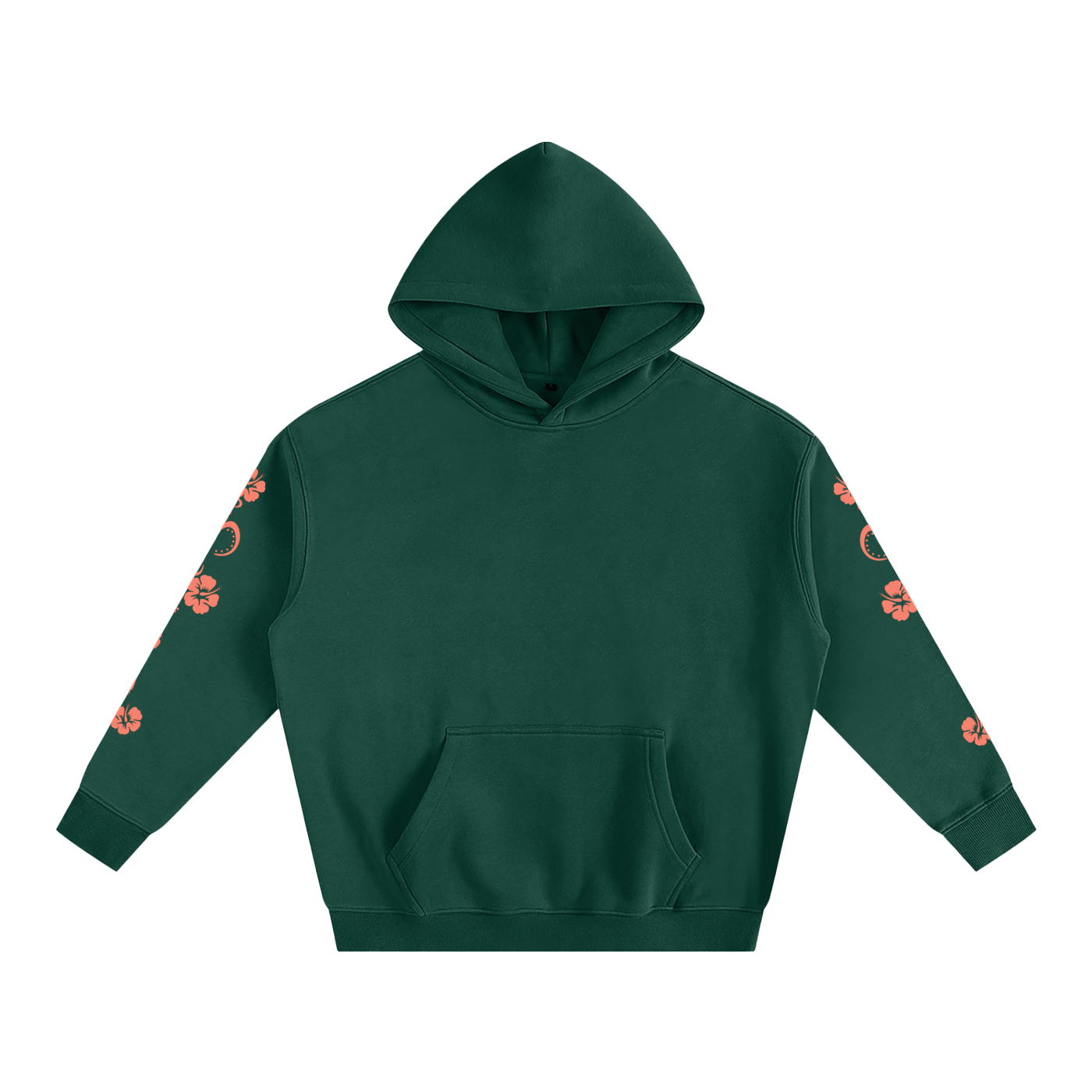 Coral Hibiscus Y2K Surfer Oversized Hoodie