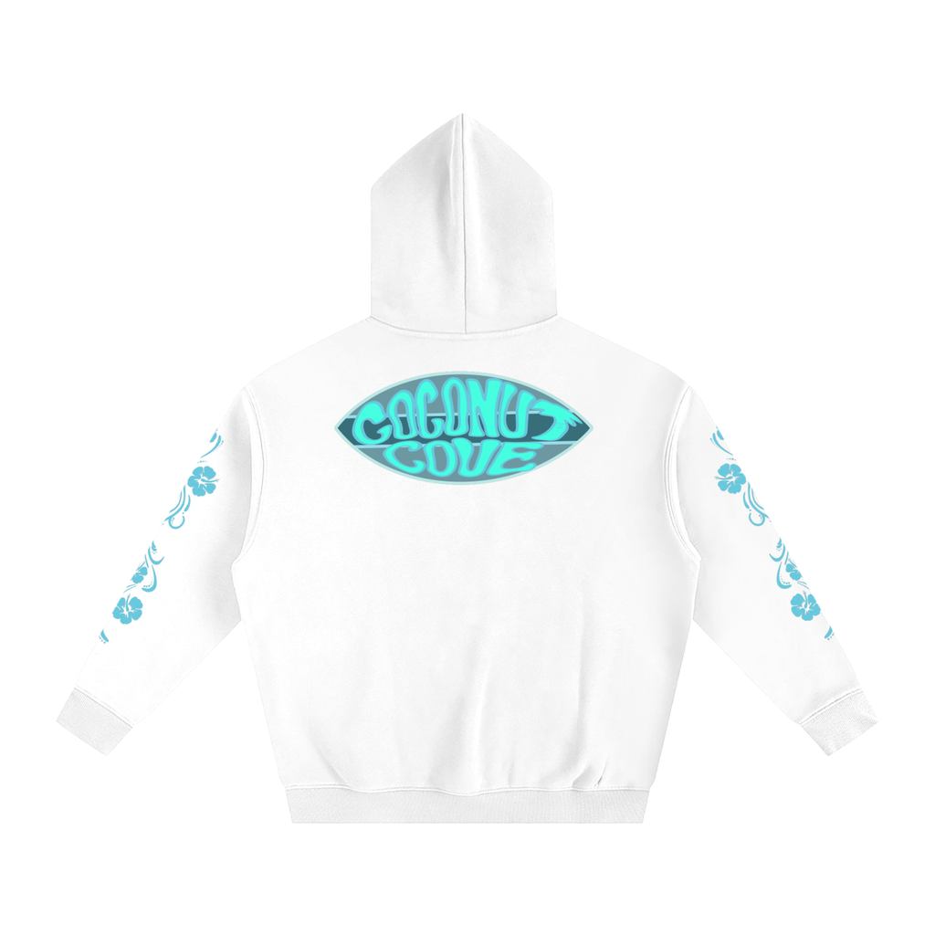 Blue Hibiscus Y2K Surfer Oversized Hoodie