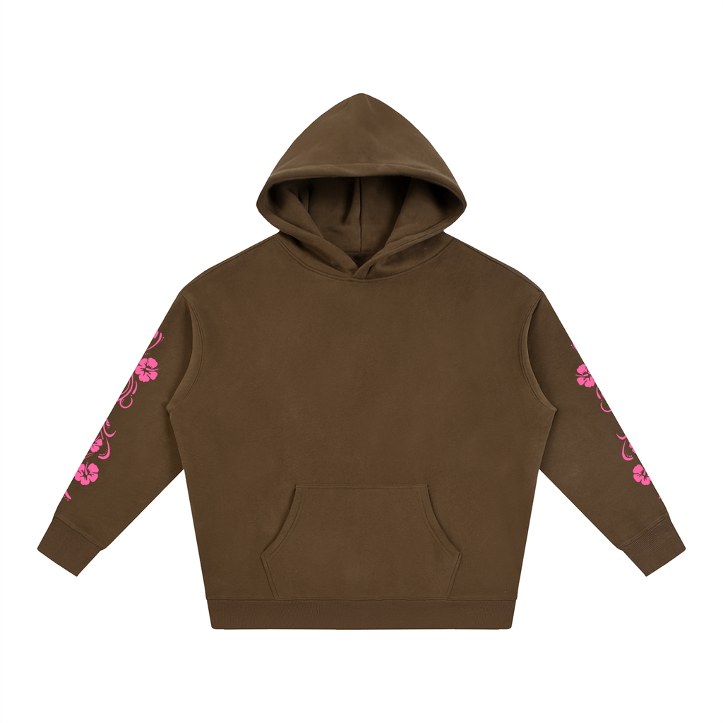 Pink Hibiscus Surfer Oversized Hoodie