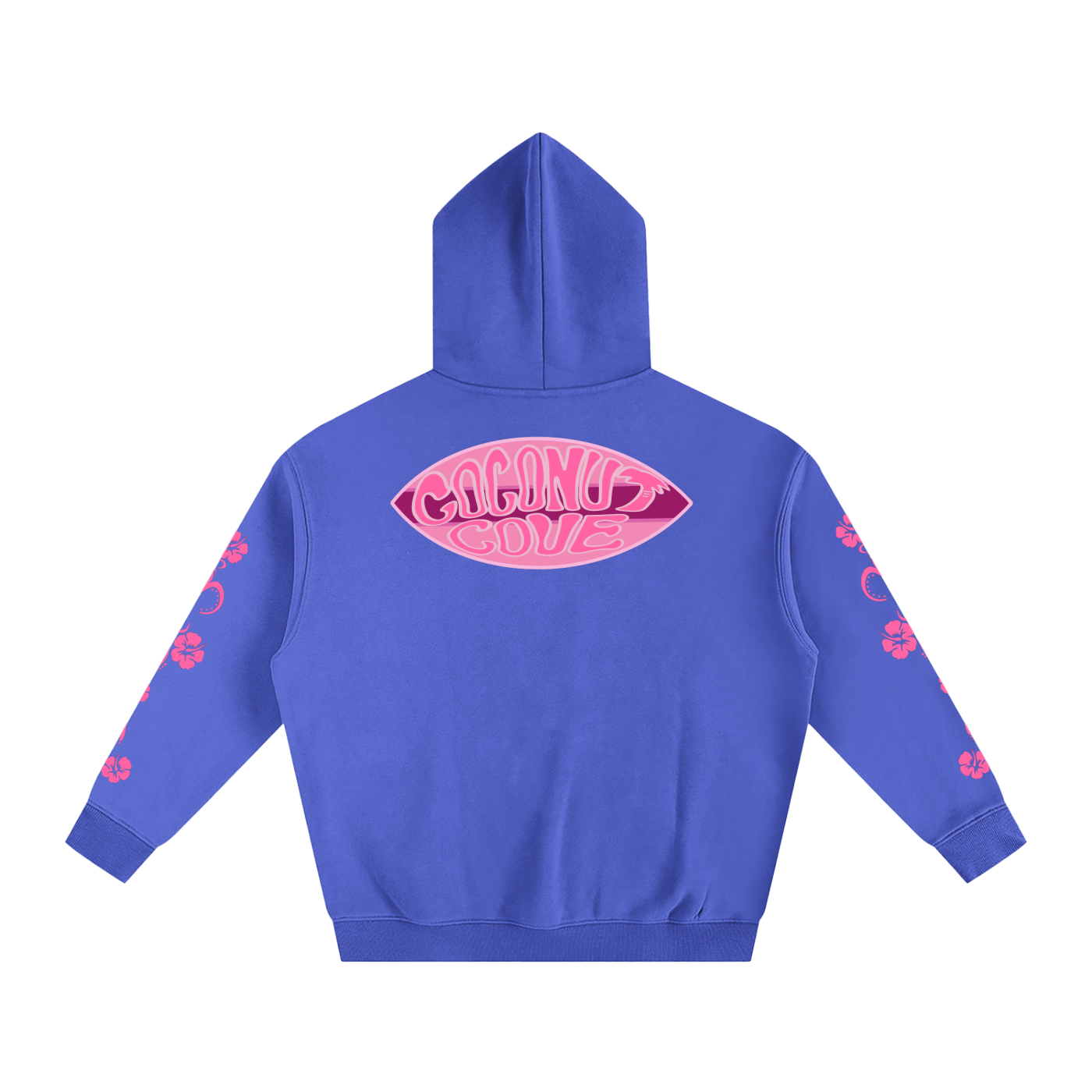 Pink Hibiscus Y2K Surfer Oversized Hoodie