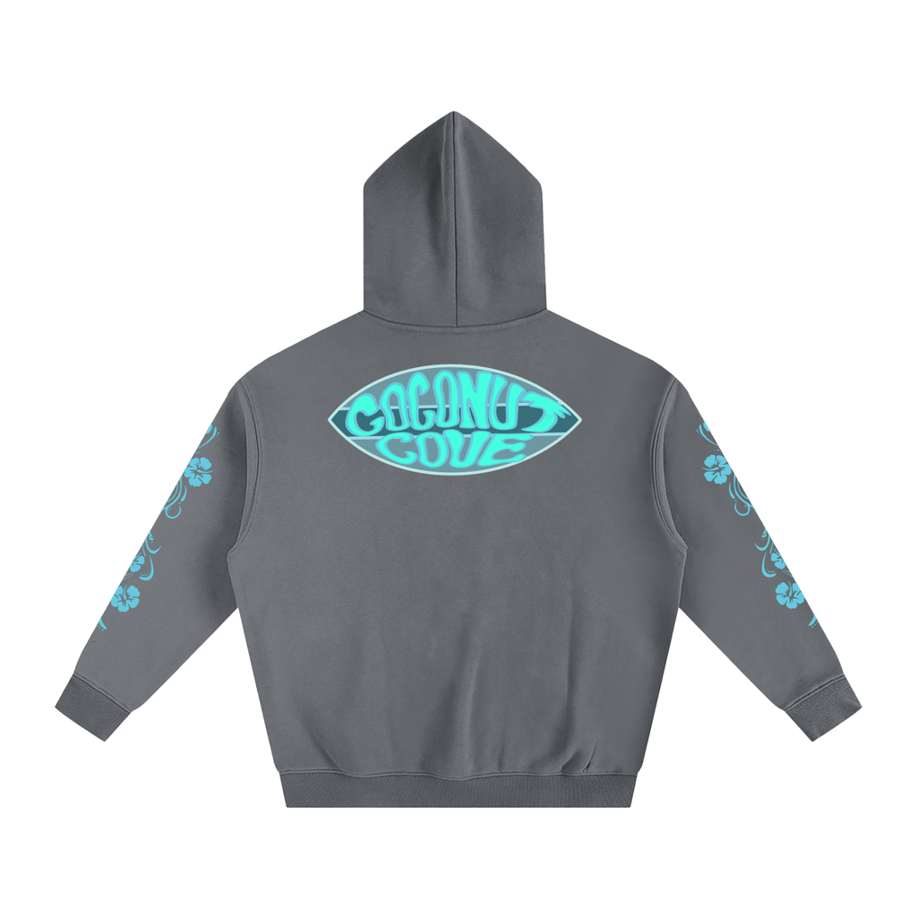 Blue Hibiscus Y2K Surfer Oversized Hoodie