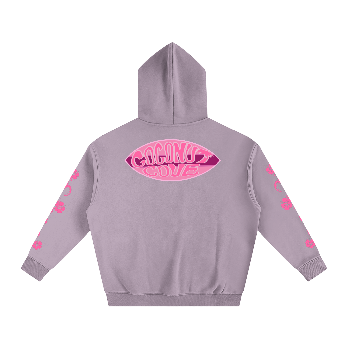 Pink Hibiscus Y2K Surfer Oversized Hoodie