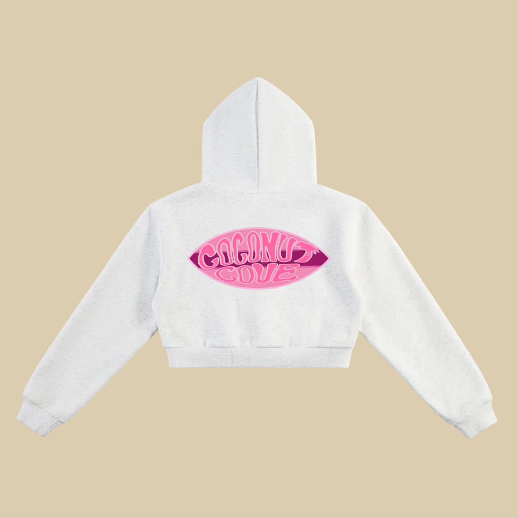 Hibiscus Surfer Cropped Hoodie