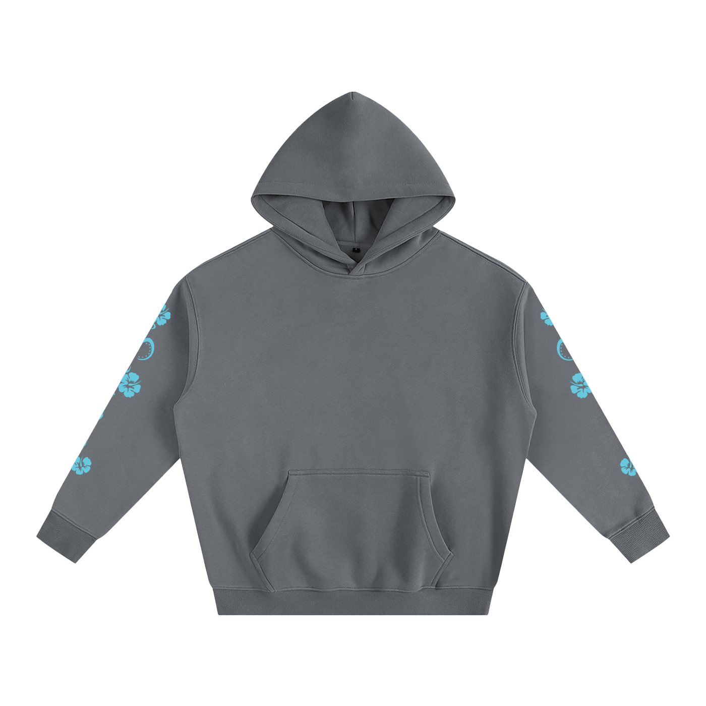 Blue Hibiscus Y2K Surfer Oversized Hoodie