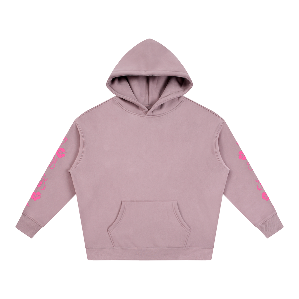 Pink Hibiscus Surfer Oversized Hoodie