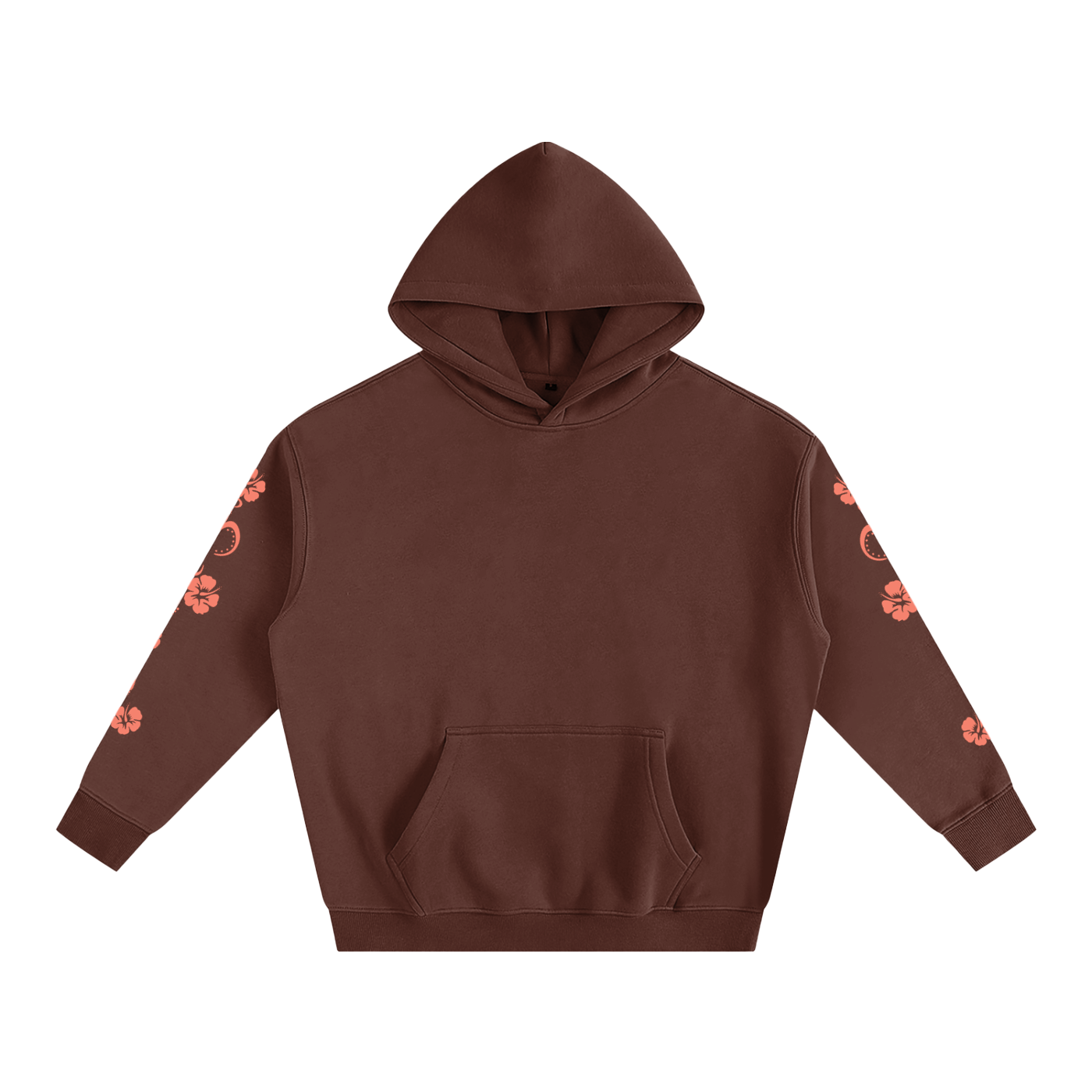 Coral Hibiscus Y2K Surfer Oversized Hoodie
