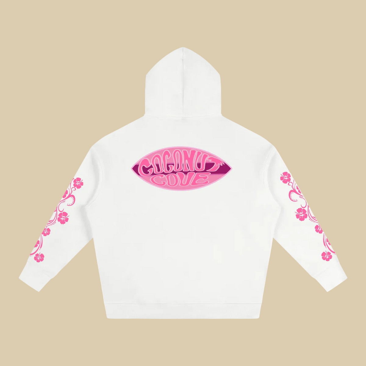 Pink Hibiscus Surfer Oversized Hoodie