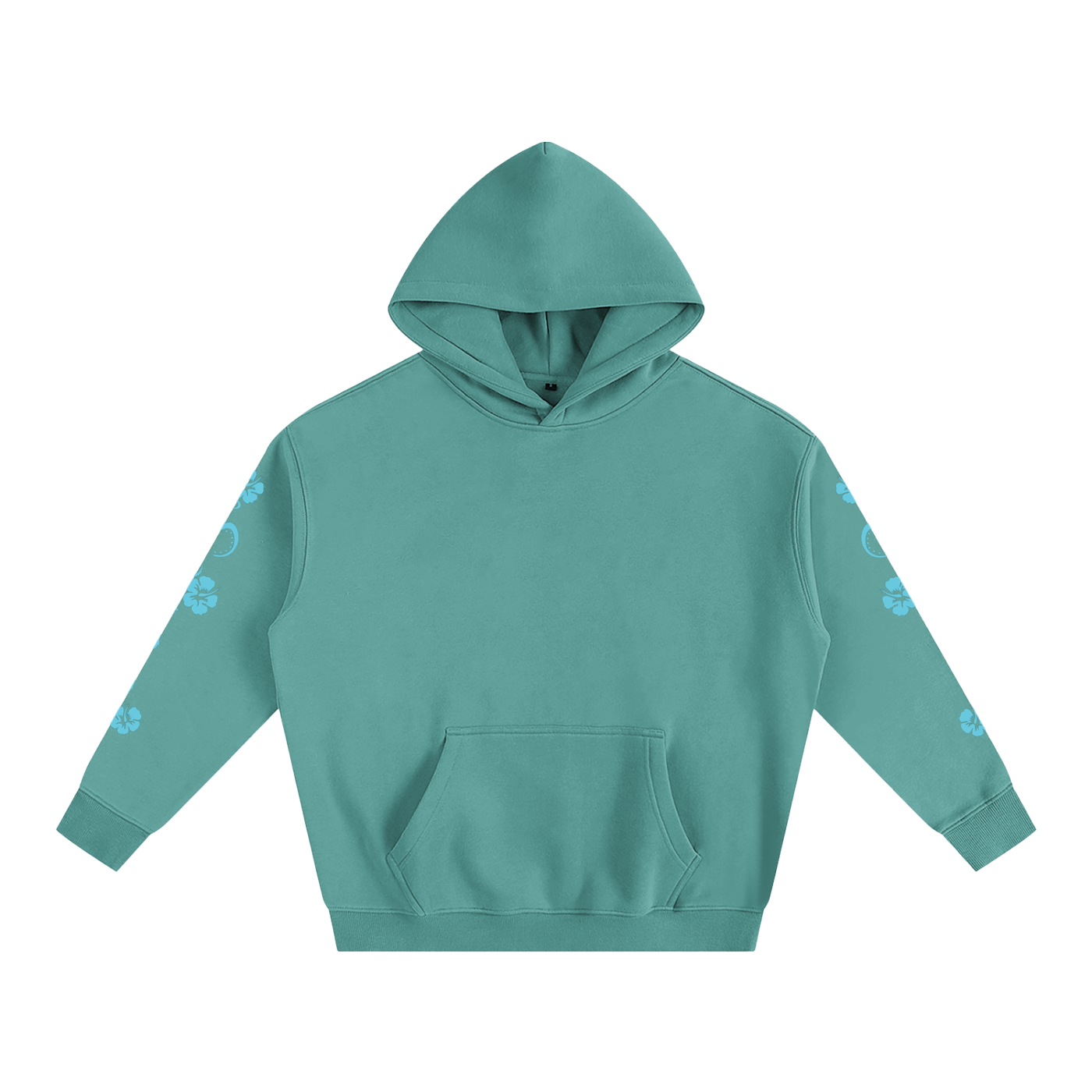 Blue Hibiscus Y2K Surfer Oversized Hoodie
