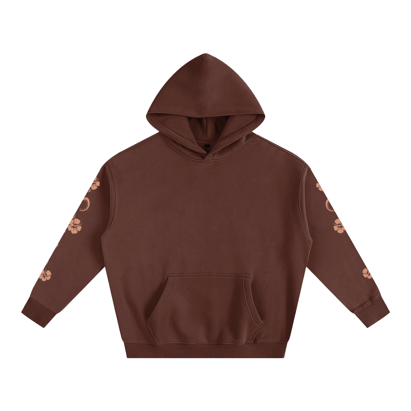 Beige Hibiscus Y2K Surfer Oversized Hoodie