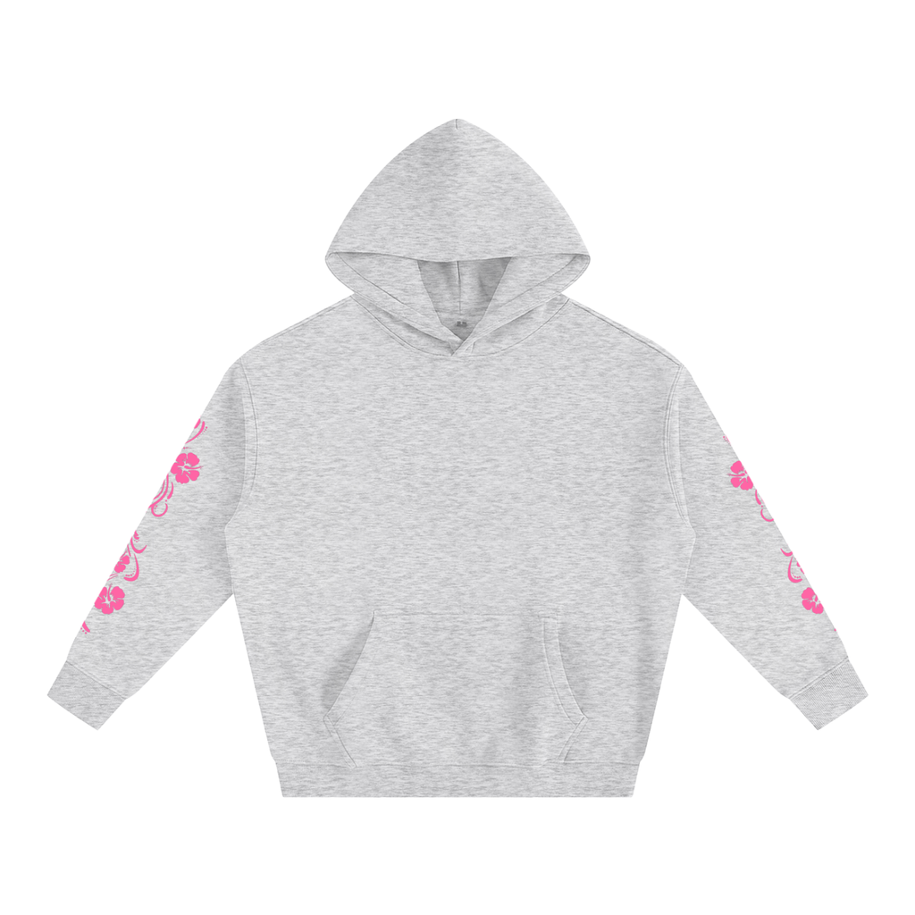 Pink Hibiscus Y2K Surfer Oversized Hoodie