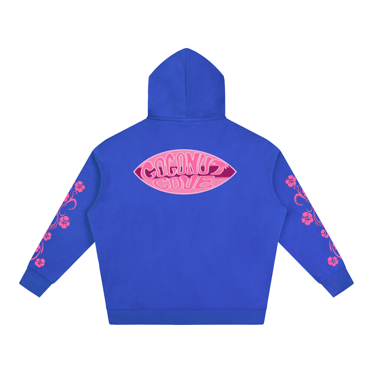 Pink Hibiscus Surfer Oversized Hoodie