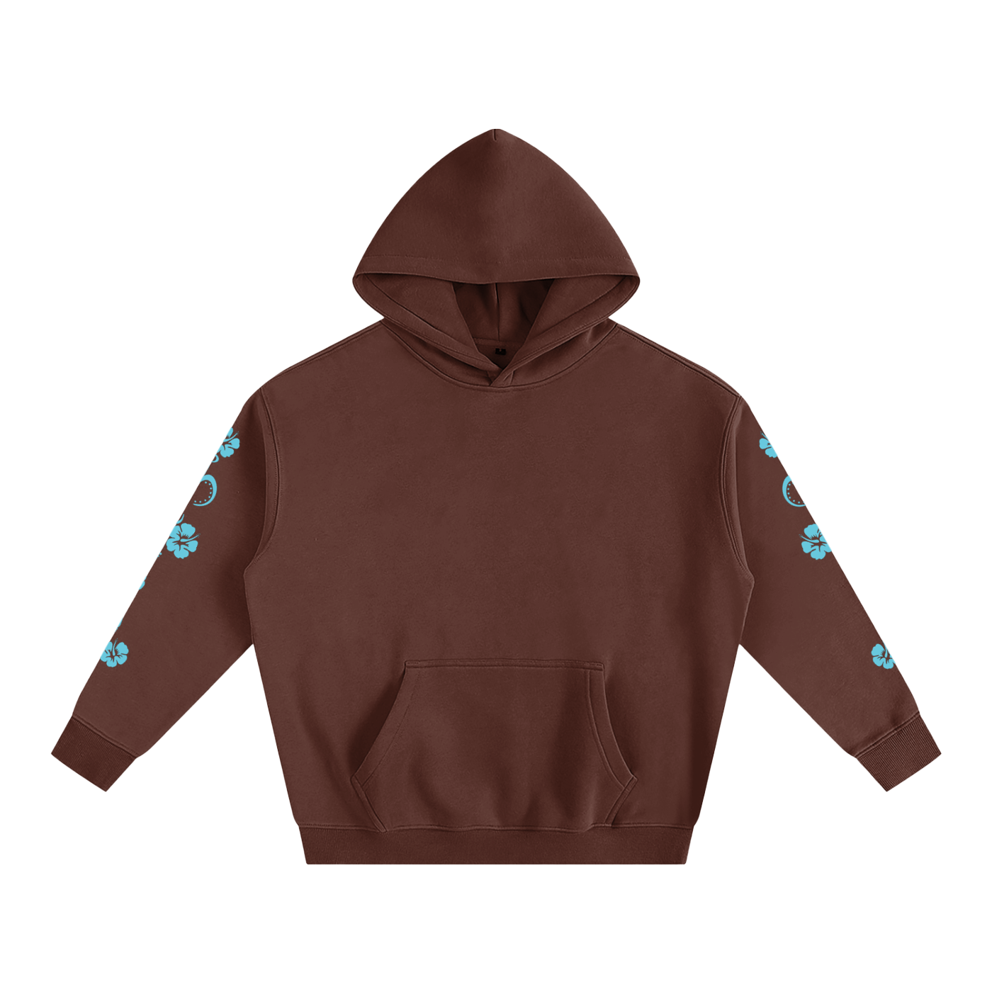 Blue Hibiscus Y2K Surfer Oversized Hoodie