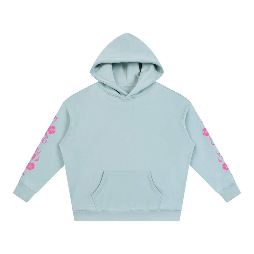 Pink Hibiscus Surfer Oversized Hoodie