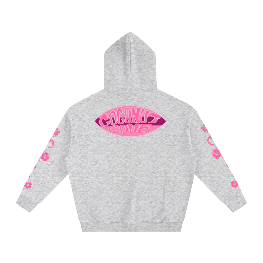 Pink Hibiscus Y2K Surfer Oversized Hoodie