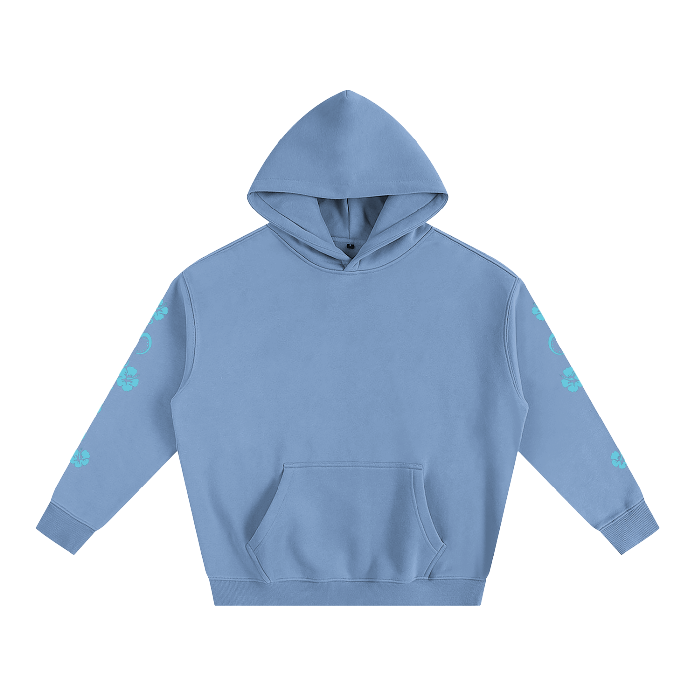 Blue Hibiscus Y2K Surfer Oversized Hoodie