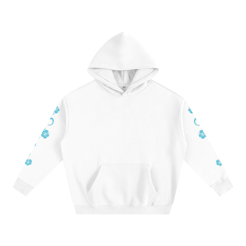 Blue Hibiscus Y2K Surfer Oversized Hoodie