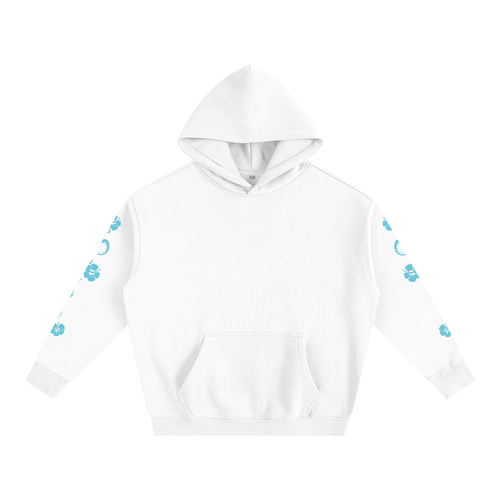 Blue Hibiscus Y2K Surfer Oversized Hoodie